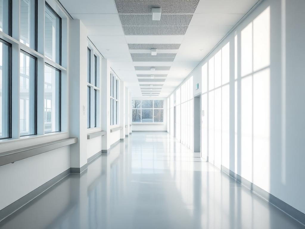 Modern German hospital corridor